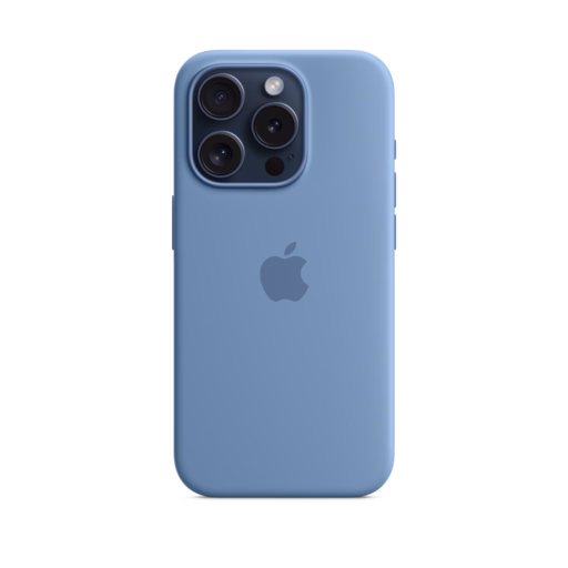 iPhone 15 Pro Silicone Case with MagSafe — Winter Blue