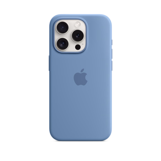 iPhone 15 Pro Silicone Case with MagSafe — Winter Blue