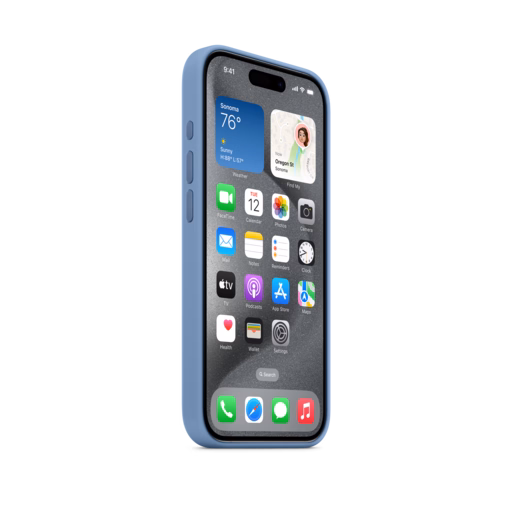 iPhone 15 Pro Silicone Case with MagSafe — Winter Blue