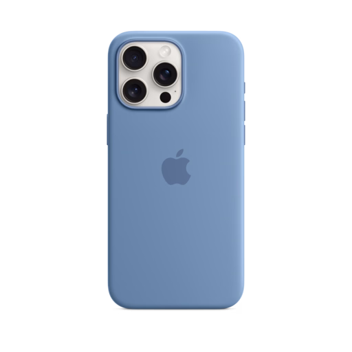 iPhone 15 Pro Max Silicone Case with MagSafe — Winter Blue