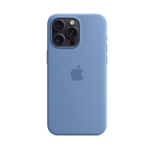iPhone 15 Pro Max Silicone Case with MagSafe — Winter Blue