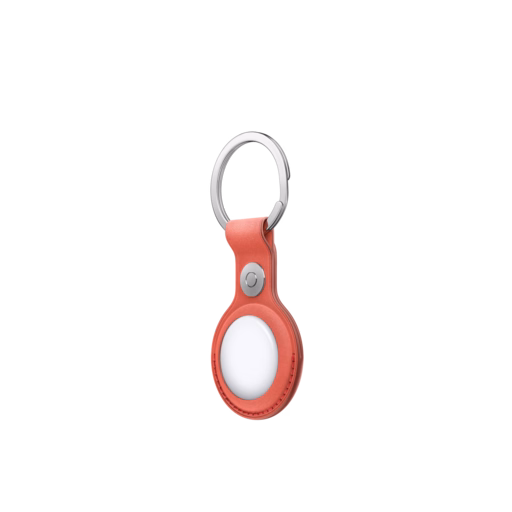 AirTag FineWoven Key Ring — Coral