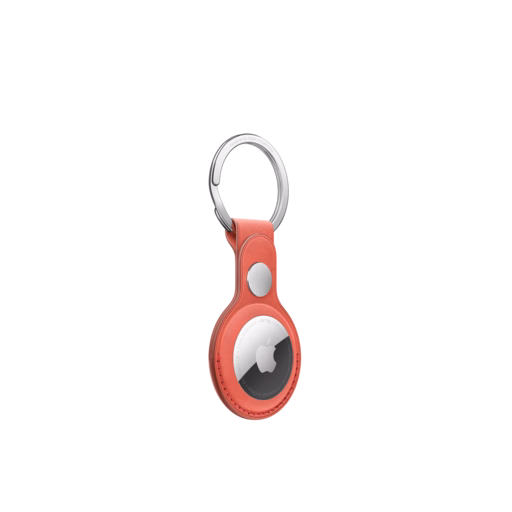 AirTag FineWoven Key Ring — Coral