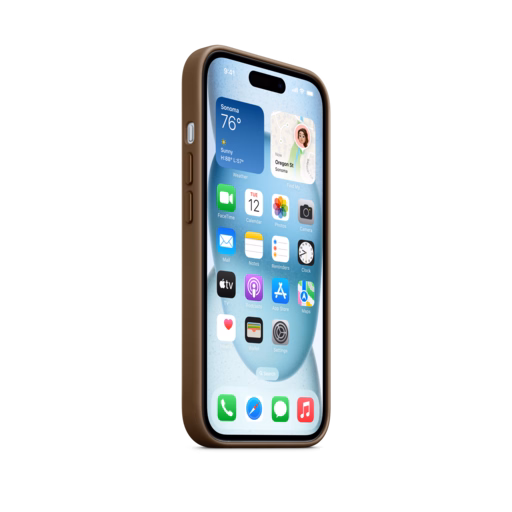 iPhone 15 FineWoven Case with MagSafe — Taupe