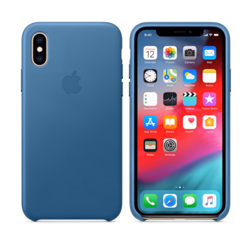 iPhone XS Leather Case — Cape Cod Blue