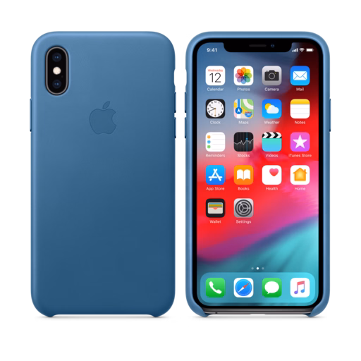 iPhone XS Leather Case — Cape Cod Blue