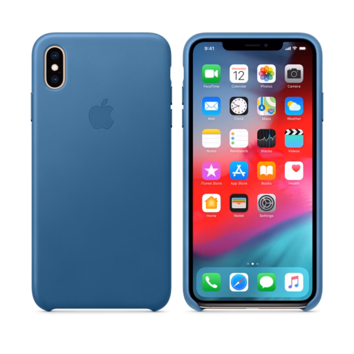 iPhone XS Max Leather Case — Cape Cod Blue