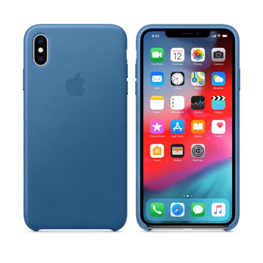 iPhone XS Max Leather Case — Cape Cod Blue