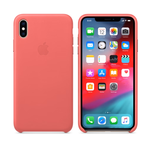 iPhone XS Max Leather Case — Peony Pink