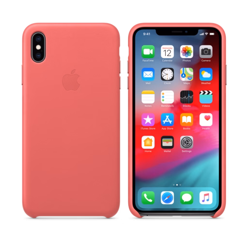 iPhone XS Max Leather Case — Peony Pink