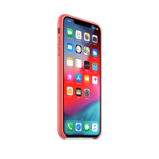 iPhone XS Max Leather Case — Peony Pink