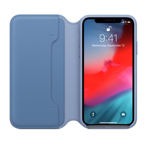 iPhone XS Leather Folio — Cornflower