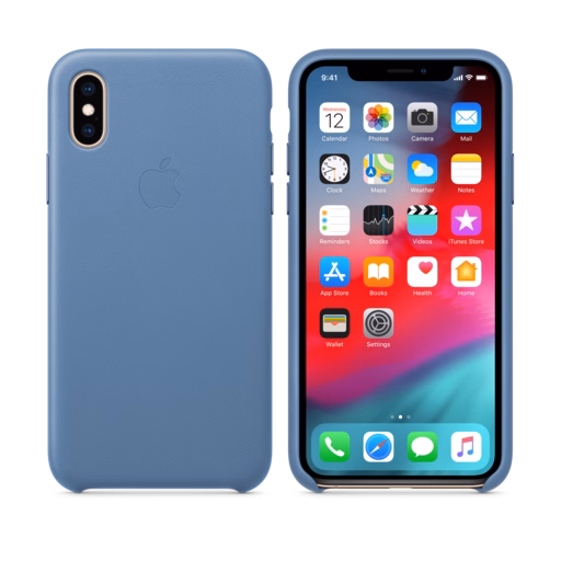 iPhone XS Leather Case — Cornflower