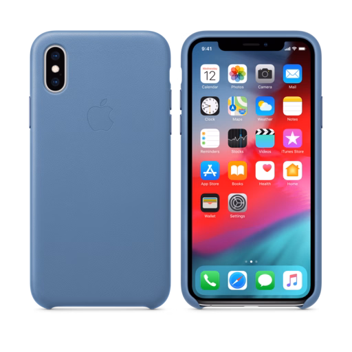 iPhone XS Leather Case — Cornflower