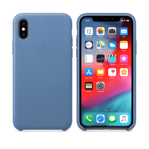 iPhone XS Leather Case — Cornflower