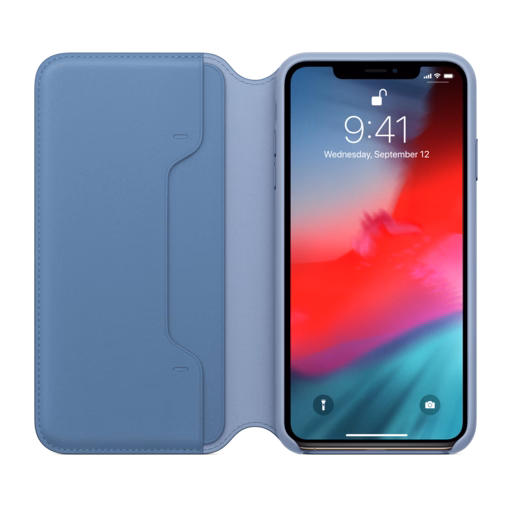 iPhone XS Max Leather Folio — Cornflower