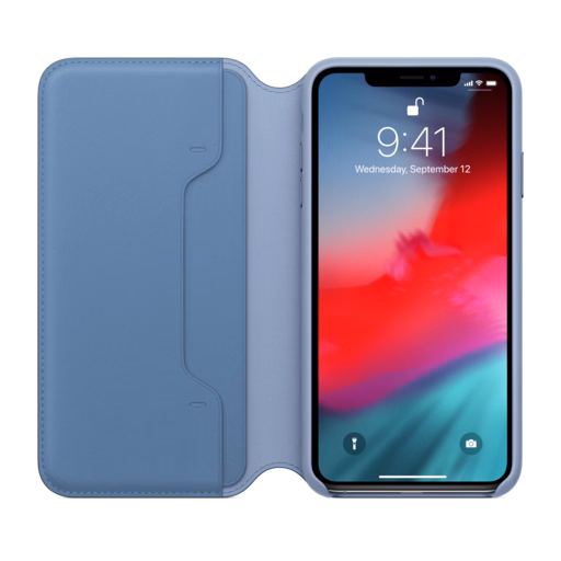 iPhone XS Max Leather Folio — Cornflower