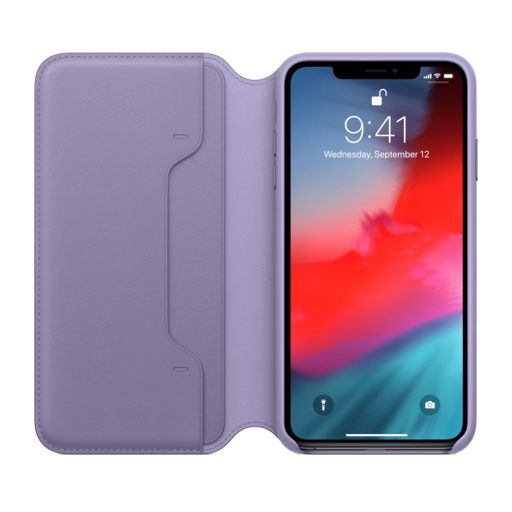 iPhone XS Max Leather Folio — Lilac