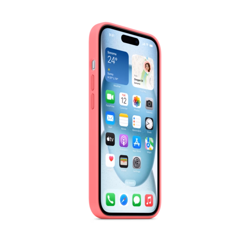 iPhone 15 Silicone Case with MagSafe — Pink