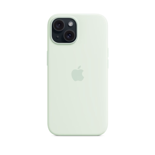 iPhone 15 Silicone Case with MagSafe — Soft Mint
