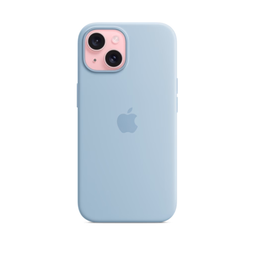 iPhone 15 Silicone Case with MagSafe — Light Blue