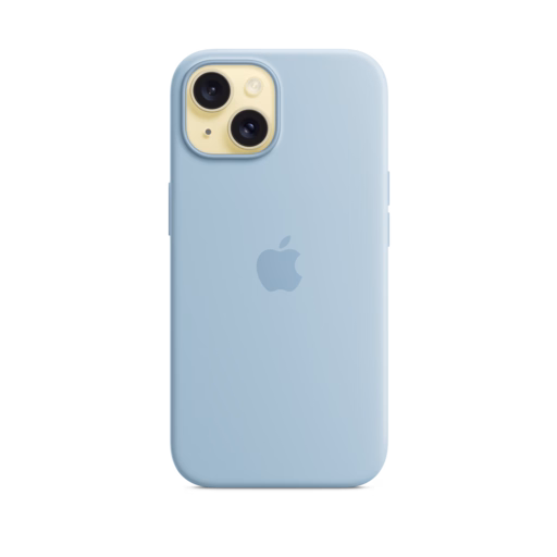 iPhone 15 Silicone Case with MagSafe — Light Blue