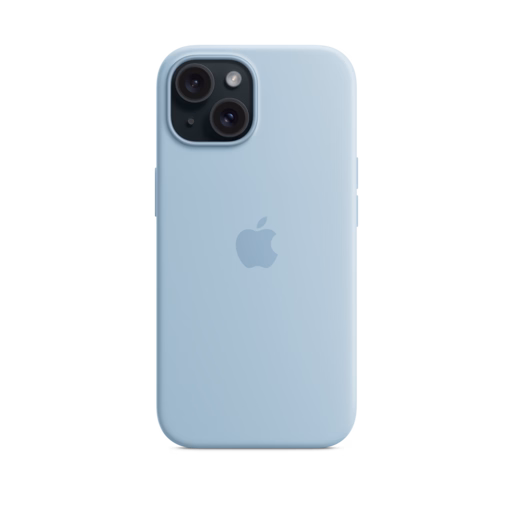 iPhone 15 Silicone Case with MagSafe — Light Blue
