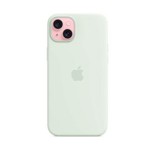 iPhone 15 Plus Silicone Case with MagSafe — Soft Mint