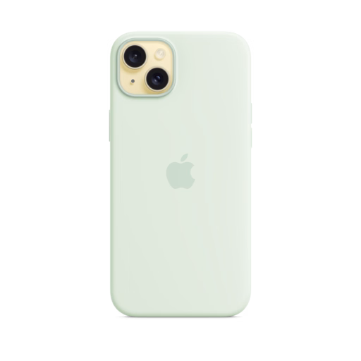 iPhone 15 Plus Silicone Case with MagSafe — Soft Mint