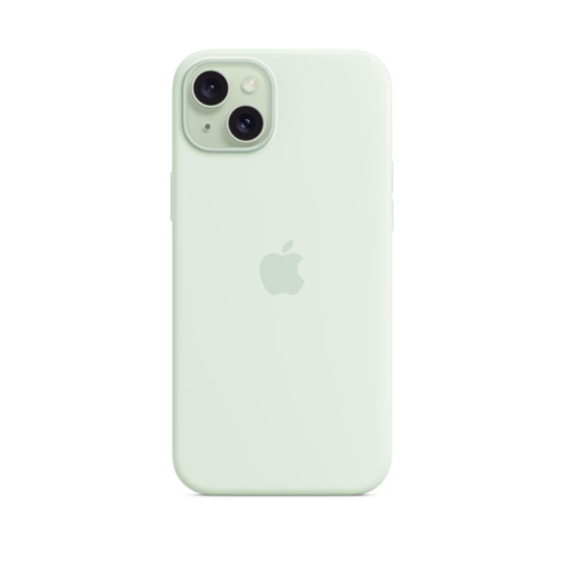 iPhone 15 Plus Silicone Case with MagSafe — Soft Mint
