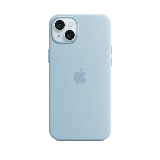 iPhone 15 Plus Silicone Case — Light Blue