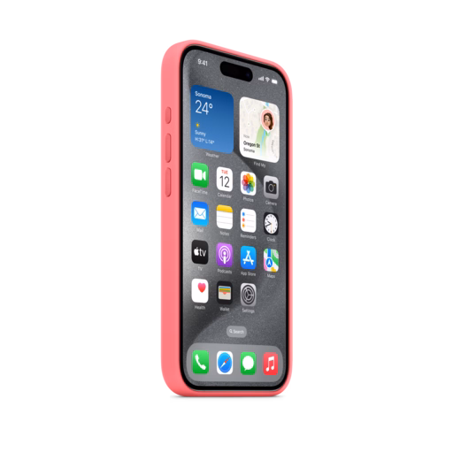 iPhone 15 Pro Silicone Case with MagSafe — Pink