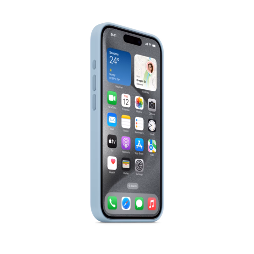 iPhone 15 Pro Silicone Case with MagSafe — Light Blue