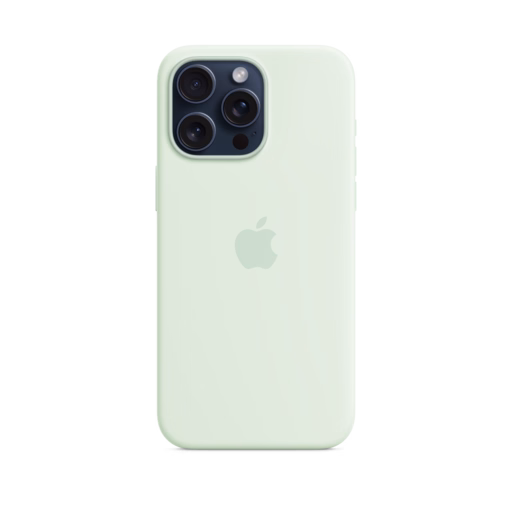 iPhone 15 Pro Max Silicone Case with MagSafe — Soft Mint