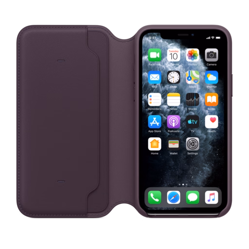 iPhone 11 Pro Leather Folio — Aubergine