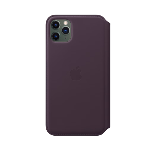 iPhone 11 Pro Max Leather Folio — Aubergine