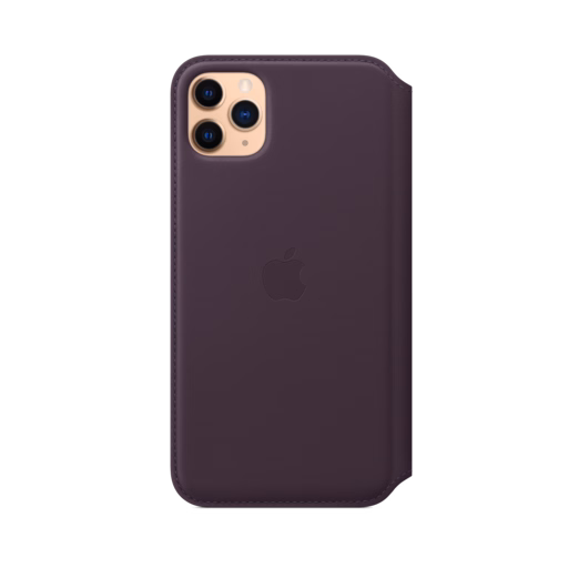 iPhone 11 Pro Max Leather Folio — Aubergine