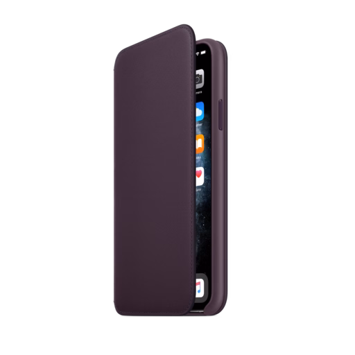 iPhone 11 Pro Max Leather Folio — Aubergine