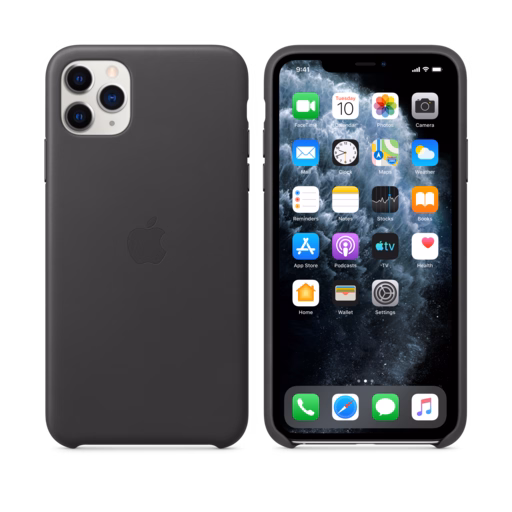 iPhone 11 Pro Max Leather Case — Black