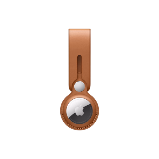 AirTag Leather Loop — Saddle Brown