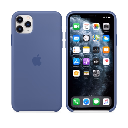 iPhone 11 Pro Max Silicone Case — Linen Blue