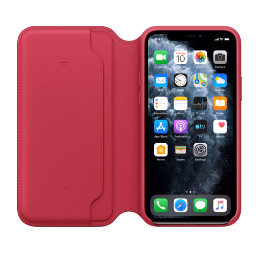 iPhone 11 Pro Leather Folio — Raspberry