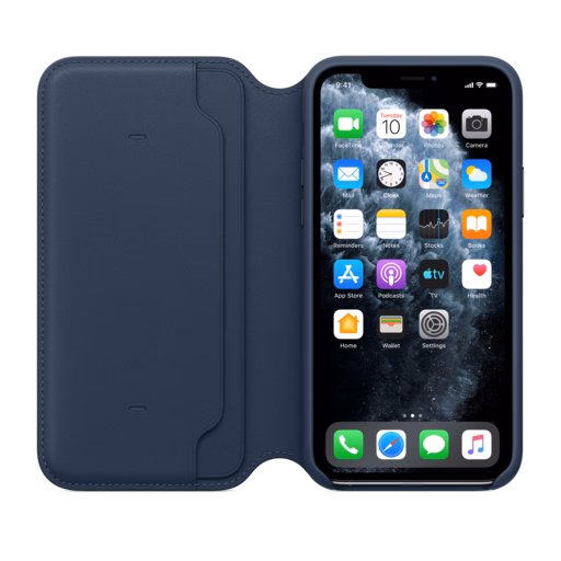 iPhone 11 Pro Leather Folio — Deep Sea Blue