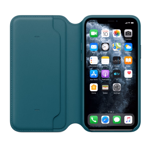 iPhone 11 Pro Leather Folio — Peacock