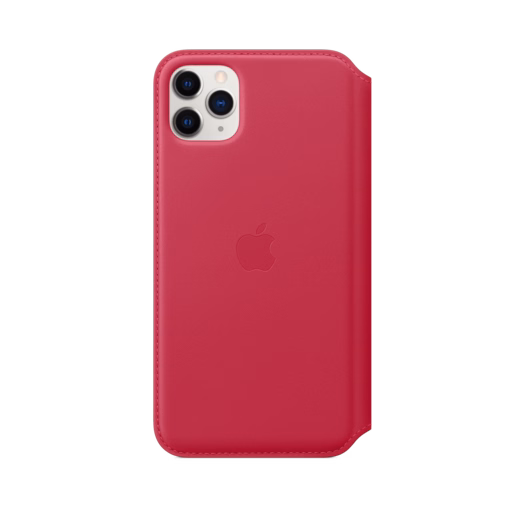 iPhone 11 Pro Max Leather Folio — Raspberry