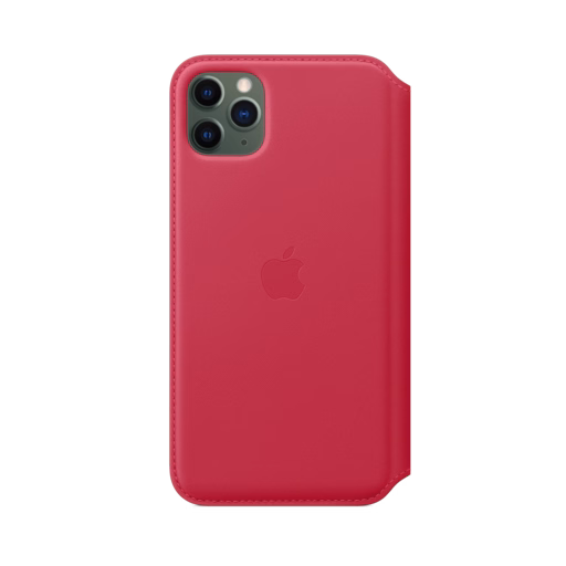 iPhone 11 Pro Max Leather Folio — Raspberry