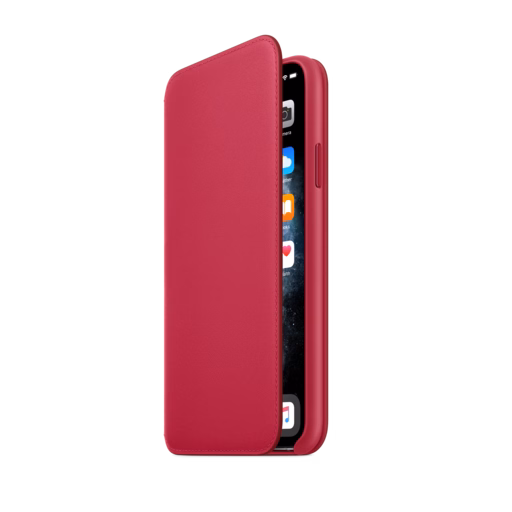 iPhone 11 Pro Max Leather Folio — Raspberry