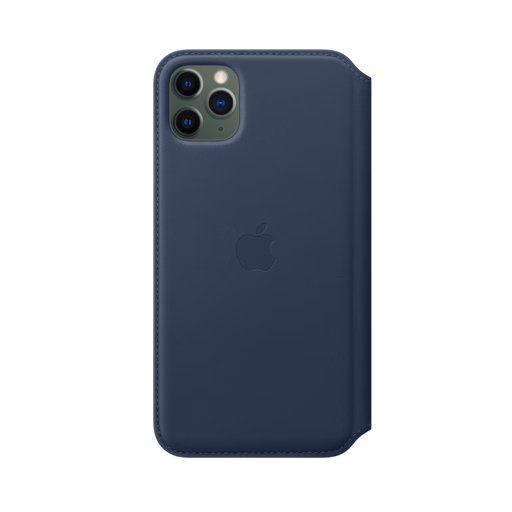 iPhone 11 Pro Max Leather Folio — Deep Sea Blue