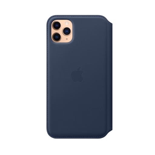 iPhone 11 Pro Max Leather Folio — Deep Sea Blue