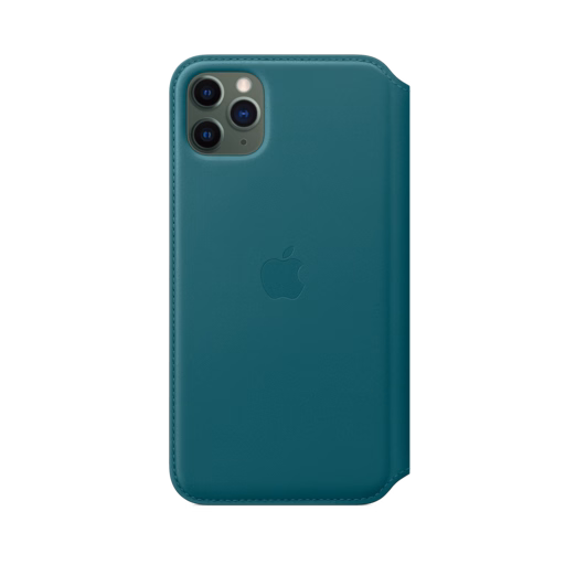 iPhone 11 Pro Max Leather Folio — Peacock